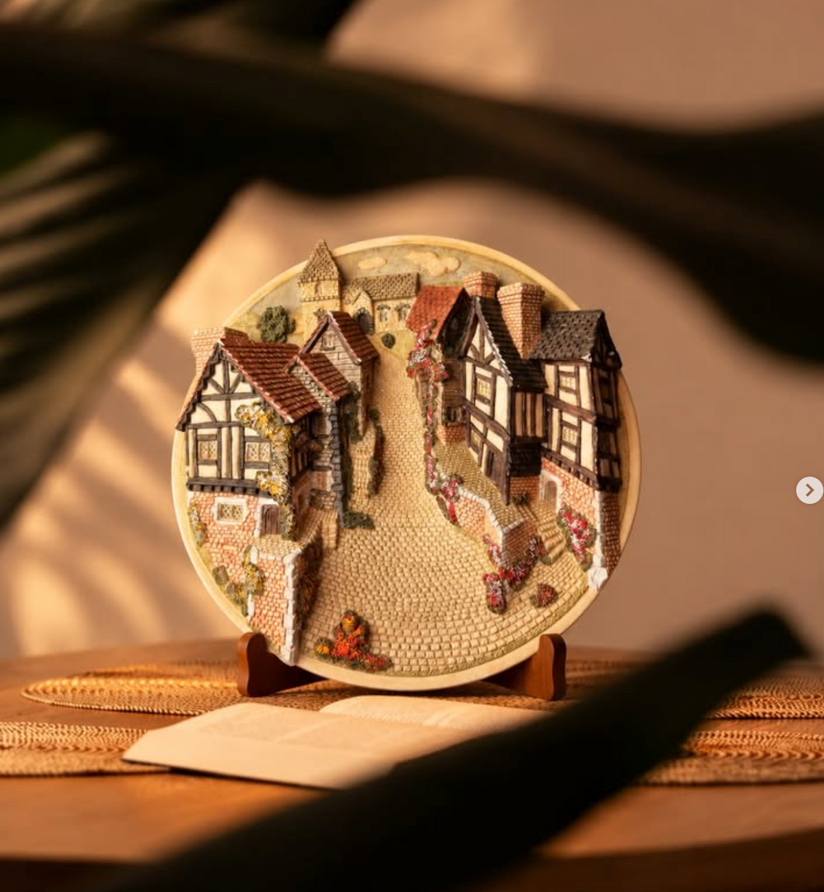 Vintage English Village 3D Wall Plate