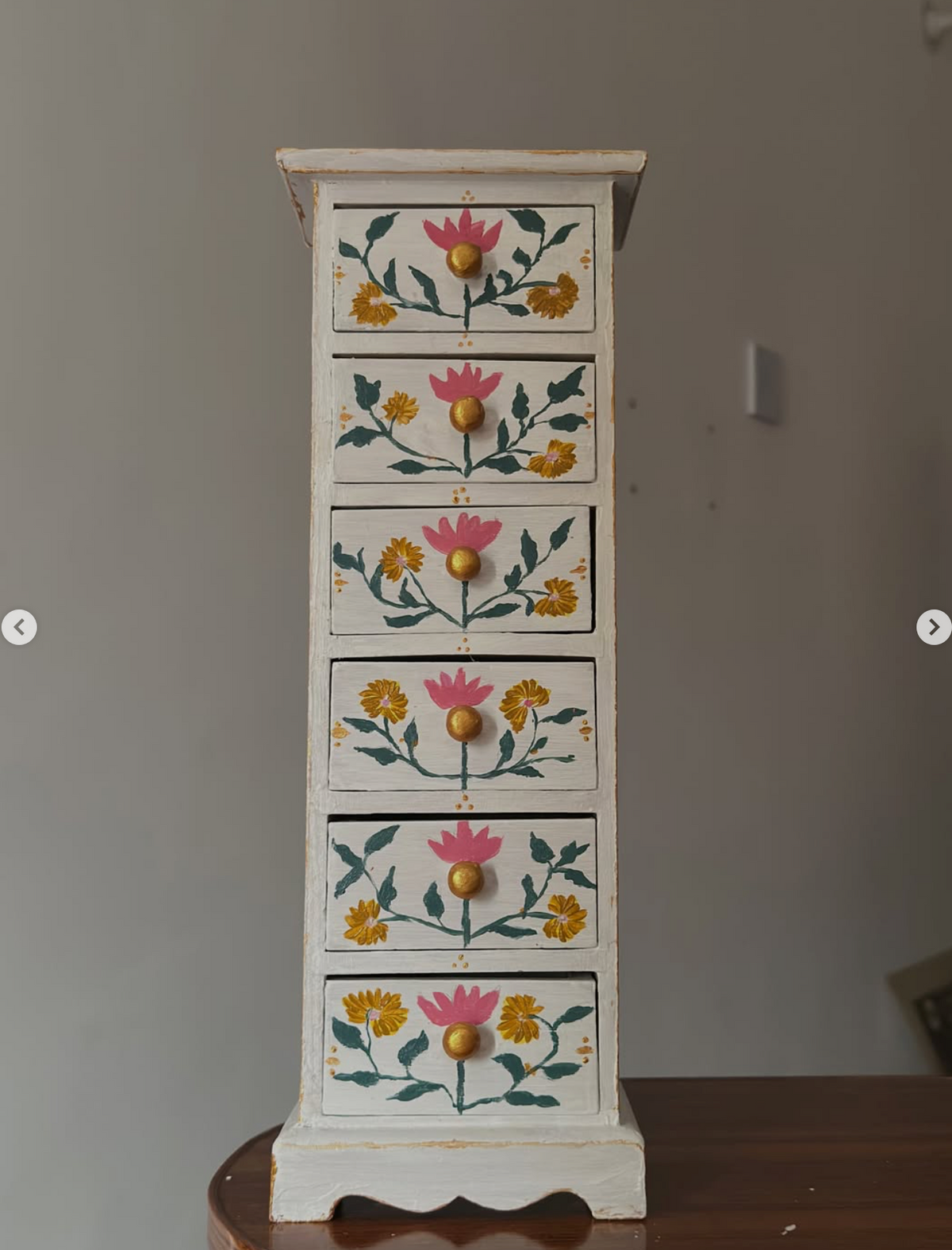 Hand-Painted Floral Jewellery Chest