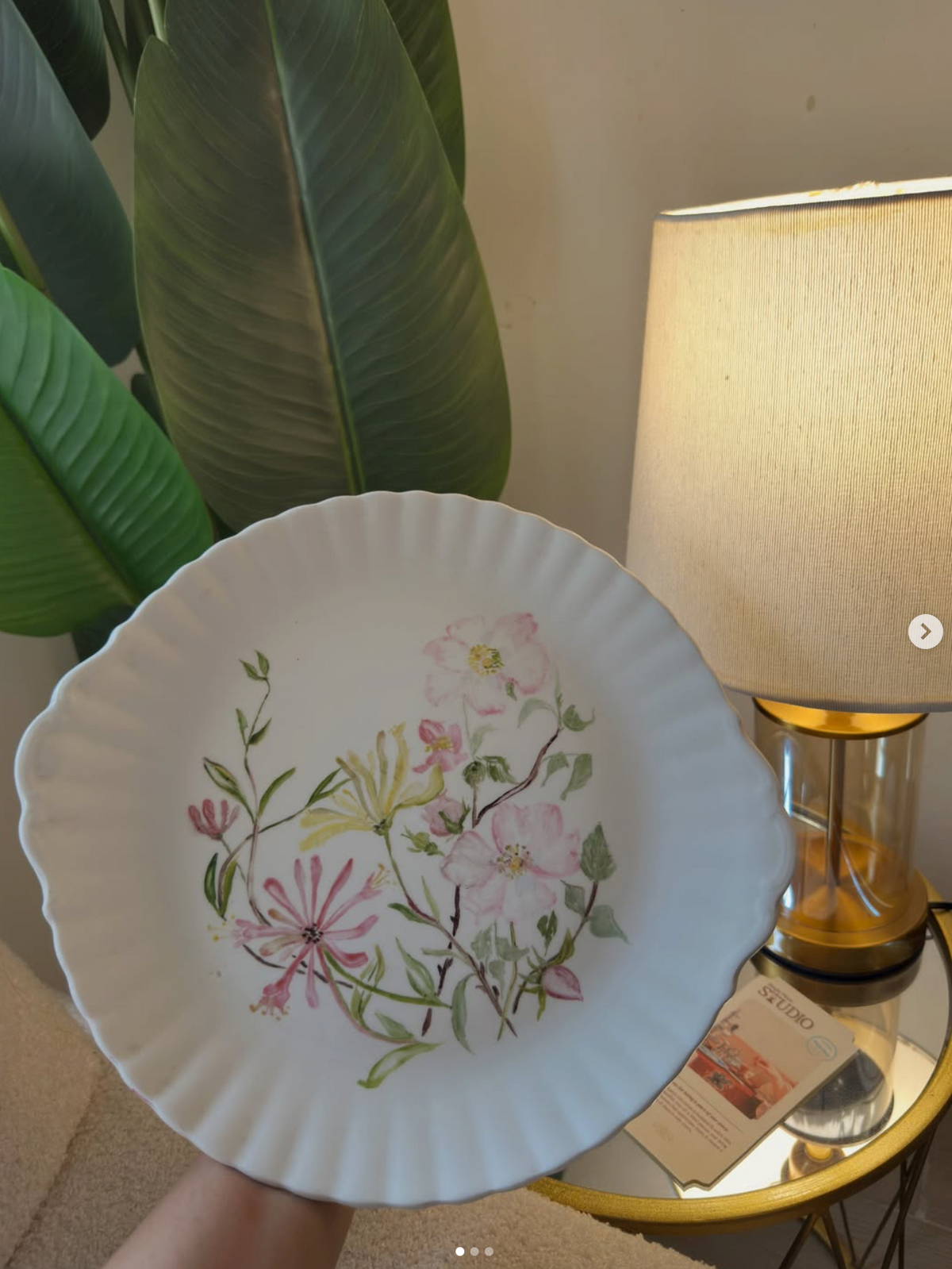 Hand-Painted Wildflower Serving Plate