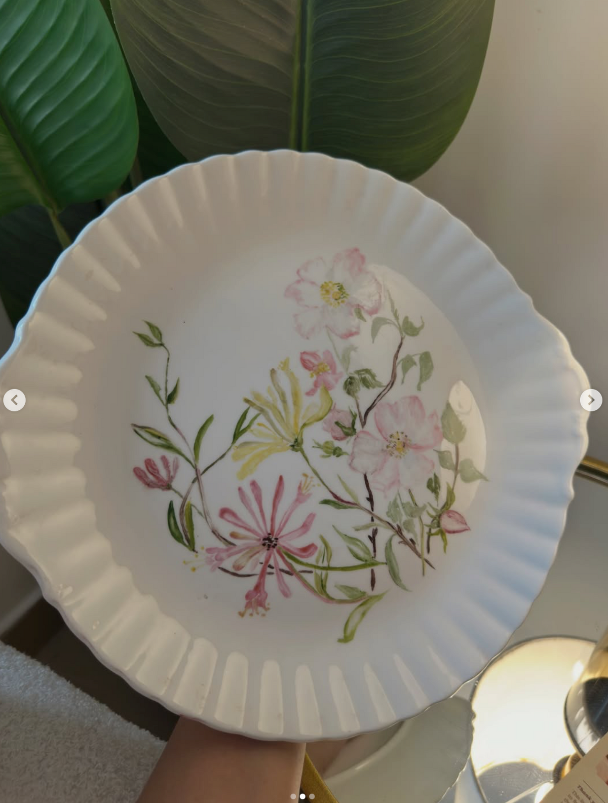Hand-Painted Wildflower Serving Plate