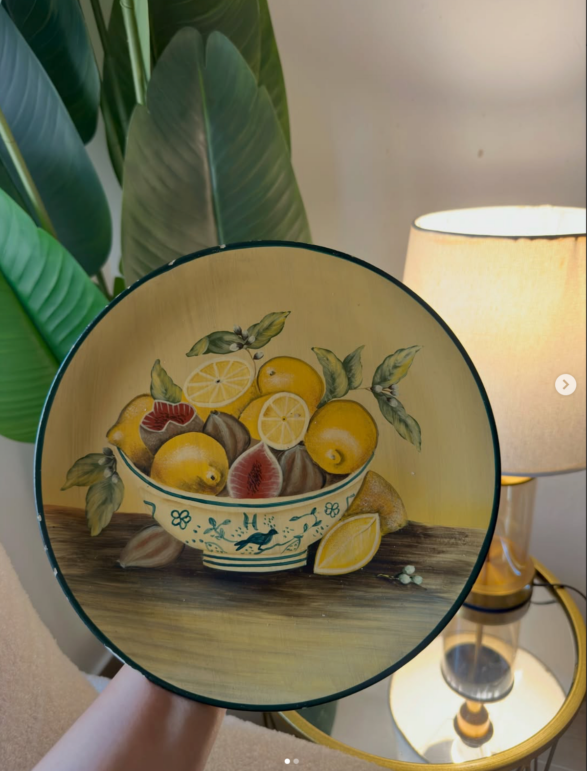 Hand-Painted Citrus & Fig Wall Plate