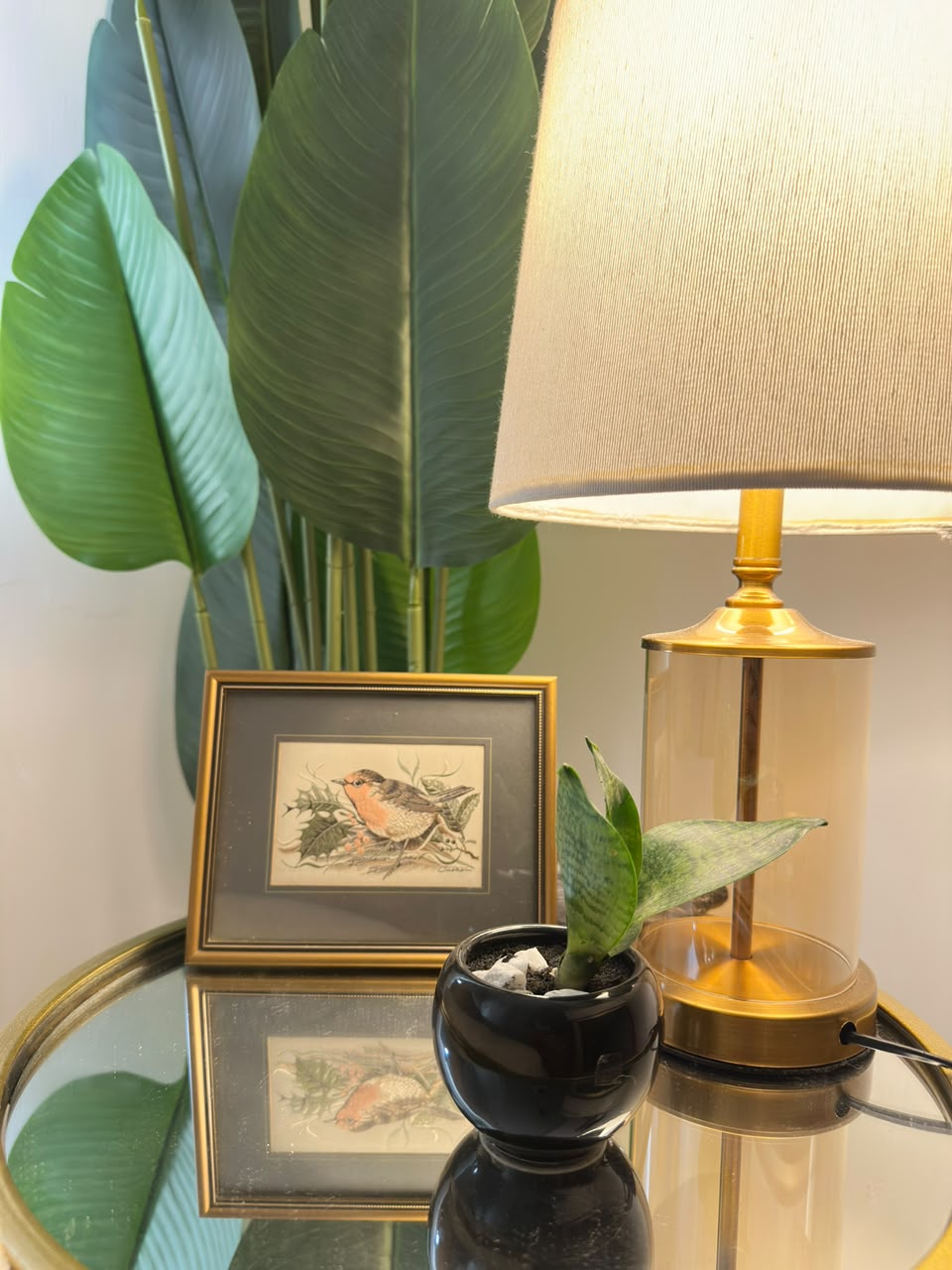 Vintage Embroidered Robin Framed Art