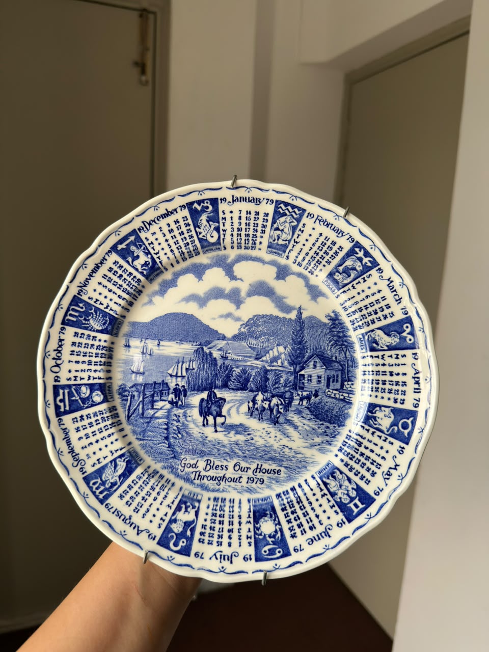 Vintage 1979 Calendar Hanging Plate