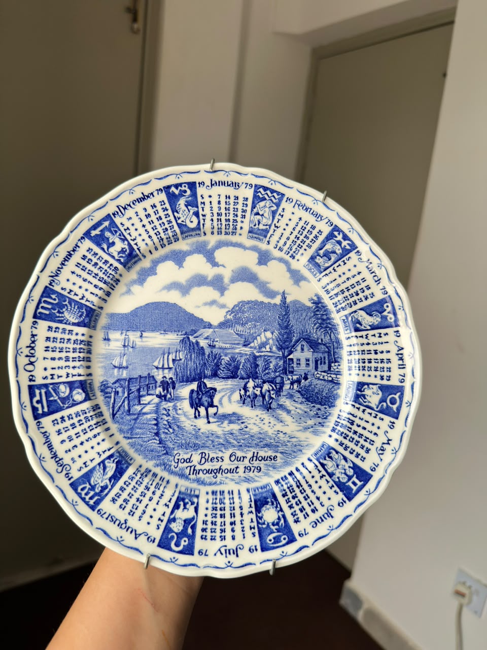 Vintage 1979 Calendar Hanging Plate