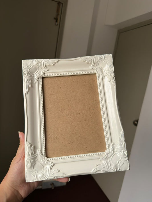 Vintage Ornate White Wooden Photo Frame